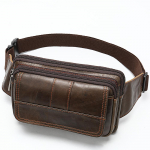 Ehtsast nahast Meeste Fanny Pack Head Layer Lehmanahast V&auml;lis&otilde;la Rinnakott Retro nahast Kott kohv