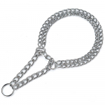 Koera ketirihm Roostevabast terasest Martingale kaelarihm koertele Metallist Cuban Link n&auml;rimiskindel kaherealine kett lemmiklooma suurte koerte kaelarihm S 40cm x 2.0mm h&otilde;be