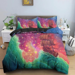 Loodusmaastikuga tekikottide komplekt 3D Kuuvarjuga voodipesukomplekt Tekikate padjap&uuml;&uuml;rikatega Queen King Size Kodutekstiilid 70x133cm 2pcs pink