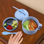 Ramen Bowl with Lid Large Soup Handle Easy to Clean Salad Noodles for College