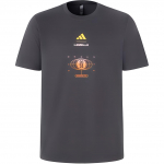 Adidas X Les Mills Kirjade ja Numbrite Prindiga Spordi- ja Fitnessi T-s&auml;rk &Uuml;mar Kaelus L&uuml;hikeste Varrukatega Unisex Topid S&uuml;sinikmust JN4350 S
