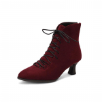 Naiste madala kontsaga l&uuml;hikesed saapad temperamendiga mitmek&uuml;lgsed teravatipulised &uuml;hev&auml;rvilised s&uuml;gis- ja talve suured l&uuml;hikesed saapad 39 punane