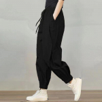 Kevadised vabaaja naiste p&uuml;ksid Moodsad t&auml;navariided Harem Joggers pahkluu pikkusega &uuml;lisuured lahtised p&uuml;ksid t&uuml;drukutele 6XL must