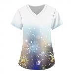 Naiste moodsad V-kaelusega l&uuml;hikeste varrukatega t&ouml;&ouml;riided taskutega, j&otilde;ulutr&uuml;kiga topid XXXXXL