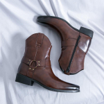 Uued Meeste Nahast Saapad Kauboi Saapad Hobusesaapad L&auml;&auml;ne stiilis Pikad Saapad Mood K&otilde;rged Saapad &Auml;risaapad Mootorrattasaapad 38