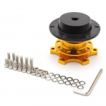 Universaalne v&otilde;idus&otilde;idu 6 auguga rooli kiirkinnituss&otilde;lme komplekt Roolis&otilde;lme adapter Auto lisavarustus Vahetus Alumiinium kuld