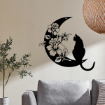 Cat Metal Wall Art Decor Artwork Decoration Hanging Ornament for Shop above Bed Style A