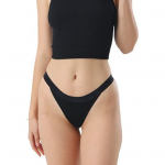 Naiste alusp&uuml;ksid madala v&ouml;&ouml;kohaga &uuml;hev&auml;rvilised stringid &otilde;mblusteta k&otilde;rge elastsusega aluspesu &uuml;hes t&uuml;kis kolmnurksed bikiinip&uuml;ksikud S helesinine v&auml;rv