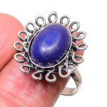 Lapis Lazuli Handmade 925 Sterling Silver Jewelry Ring Size 10 l7o22