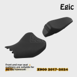 Kawasaki Z900 Must Nahast Mootorratta Istmepolstri Komplekt, S&otilde;itja ja Kaass&otilde;itja, 2017-24. Front and Rear Combo Seat