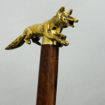 Brass Handle Sticks Fox Collectible wooden walking stick cane