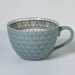 P&otilde;hjamaade stiili reljeefse tekstuuriga tass keraamiline kruus veetass piimatass kohvitass suure mahutavusega