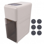 &Otilde;huke Plastikust Hoiukapp Sahtli Stiilis Multifunktsionaalne Hoiukast Ratastega Riisile Toidule 4 L