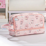 Koomiksipliiatsikott, pastaka&uuml;mbris, kapybara, &otilde;nnelik koer, 3 sektsiooni, mitme v&otilde;rgust pesaga hoiukott kirjatarvete kooli jaoks