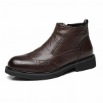 Br&auml;nd Mood Nahast Saapad Slip-On Pahkluusaaad K&otilde;rged Kontsad Meestele Vabaaja Platvorm Chelsea Saapad Meeste Pulmasaapad Talv 39 pruun