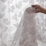 Elegantsed prantsuse pitsist tikandiga l&auml;bipaistvad kardinad - Romantiline lilleline disain, Kerge pol&uuml;estermarli elutuppa, r&otilde;dule, erkerakendele ja ukseavale 150*270CM