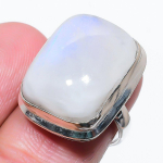 Rainbow Moonstone Handmade 925 Sterling Silver Jewelry Ring Size 8 d0z83