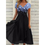 Naiste kleit &scaron;ifoon elegantne pitsist patchwork kleit v&auml;ljal&otilde;ikega pikk kleit pruutneiu &otilde;htukleit XXL