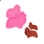 Glossy Pug Corgi Dog Silicone Mold Art Diy Dogs Resin Mold Keychain Crafts with Epoxy Fondant Chocolate Cake Molds
