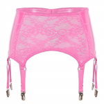 Naiste lilleline pitsist sukahoidja PU-nahast sukahoidja metallklambritega Sukatarvikud Pesu 4XL roosa