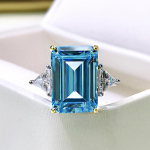 SpringLady 925 Sterling H&otilde;be 10*14MM Smaragdl&otilde;ikega Laboris Kasvatatud Safiir K&otilde;rge S&uuml;sinikusisaldusega Teemandid Pulmas&otilde;rmus Peen Ehted Kingitused 5