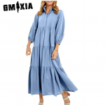 GMXIA Naiste mood kevad-s&uuml;gis &uuml;hev&auml;rvilise tr&uuml;kiga pikkade varrukatega POLO kaela k&otilde;rge v&ouml;&ouml;kohaga vabaajakleidid S