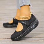 Naiste vabaaja v&otilde;rgust tossud, hingav ja mugav platvorm, pehme tallaga kingad, igap&auml;evaseks k&otilde;ndimiseks m&otilde;eldud kiilujalatsid 41 must