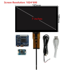 7-tollise kaasaskantav puutetundlik LCD-ekraani draiverplaat puutetundlik HDMI-&uuml;hilduv Banana/Rapberry Pi PC lisakuvar minipuutarvuti
