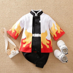 Demon Slayer Cosplay kost&uuml;&uuml;m Beebiriided Lastele Multifilm Anime Romper Poiss T&uuml;druk Chrismats Halloween Baby Cosplay Colthes Imikute Beebi Kombinesoon 90