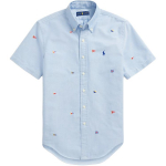 Polo Ralph Lauren V&auml;ike Hobuse Logo Tikitud Oxford L&uuml;hikeste Varrukate S&auml;rk Meeste s&auml;rgid Sinine MNPOWOV1N820317-400 S