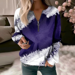 Naiste dressipluus tavaline veerand t&otilde;mblukk kollane punane sinine lips Street V kaelus pikkade varrukatega vabaaja s&uuml;gispullover L