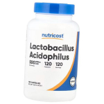 Lactobacillus Acidophilus, Lactobacillus Acidophilus 500 miljonit, Nutricost 120 kapslit (69647015) 120caps