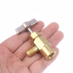 Auto kliimaseade isetegemise tarvikud 1/4 keermega adapter R-134a k&uuml;lmutusagensi purki pudeli kraani avamisklapp