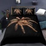 Tarantulaprindiga Voodipesukomplekt King Full 3D-tr&uuml;kk Must &Auml;mblik Tekikott Komplekt Putukateema Poisile Teismelisele Pol&uuml;ester Voodipesukomplekt 70x133cm