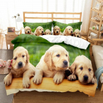 Armsad koerad Loomade 3D Voodipesukomplektid Armas Husky Tekikott Voodikate Komplekt Lastele Tekk Voodipesu Padjap&uuml;&uuml;r Lemmikloomad Koer 150x200cm