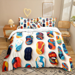 Animatsioonisari 3D digitaaltr&uuml;kk Kolmeosaline voodipesukomplekt Voodilina Tekikott 140 * 210 two-piece set