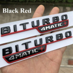 3D Auto Poritiib BITURBO 4MATIC M&auml;rk Embleem Kleebis Mercedes C43 AMG W205 W204 E43 W213 W212 GLC43 GLE43 W166 W167 Tarvikud must/punane
