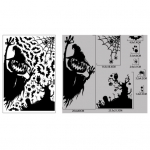 Halloweeni aknakleebis K&otilde;rvits Kummitus N&otilde;ia Skelett Hernehirmutis Kahepoolne veekindel PVC eemaldatav elektrostaatiline klaaskleebis Kodutarbed