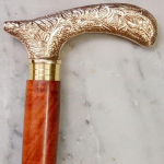 Antiikstiilis Viktoriaanlik Vanaaegne Disainer Messingist K&auml;epidemega Kepp Puidust Jalutuskepp M aero