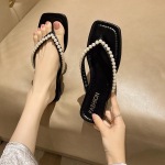 2024 Uus Mood Kuum M&uuml;&uuml;k Naiste Sandaalid Varvastevaheline Kandmine Helmesdekoratsioon &Uuml;hev&auml;rviline Mugav Mitmek&uuml;lgne Vabaaja Zapatos 42 must