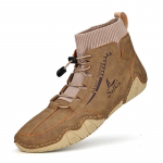 K&auml;sitsi &otilde;mmeldud l&otilde;hestatud nahast kingad Meeste jalavarjud Mugavad poolsaapad Meestele Vabaajajalatsid Mokassiinid Meeste jalan&otilde;ud 48 pruun