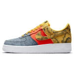 Nike Air Force 1 07 LV8 Dark Sulphur Tie-Dye Meeste tossud Kollane Tume-v&auml;&auml;vel Meeskonnav&auml;rv-oranž CZ0337-700 40