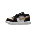 Air Jordan 1 Low ALT SE BT Gold Toe Beebi tossud Must Metallik-Kuld Valge DZ6319-071 23.5
