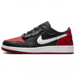 Air Jordan 1 Low Flyease GS Alternate Bred Toe Laste tossud Must Valge Gym-Red DN4639-066 38.5