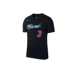 Nike NBA Miami Heat Dwyane Wade City Edition S&auml;rk, Hooaeg 2018-19, Meeste L&uuml;hikeste Varrukatega T-s&auml;rk Topid Must AO0901-016 S