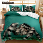 Tarantulaprindiga Voodipesukomplekt King Full 3D-tr&uuml;kk Must &Auml;mblik Tekikott Komplekt Putukateema Poisile Teismelisele Pol&uuml;ester Voodipesukomplekt EU single(135x200cm)