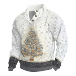 Meeste j&otilde;ulupuuvillane pikkade varrukatega pullover v&auml;lis&auml;rk vintage n&ouml;&ouml;pkinnisega p&uuml;stkraega korduroys&auml;rk vabaaja pusa j&otilde;ulutr&uuml;kiga topp XL valge