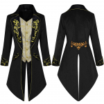 Meeste Steampunk-mantel Smoking Keskaegne kost&uuml;&uuml;m Gootiline Viktoriaanlik Frocker &Uuml;likond Pidu Retro Vabaaja Halloweeni Pikk jakk XXXL must