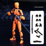 Isetehtud mitmeliigendilised liigutatavad kujumuutvad robotkaunistused 3D-prinditud mannekeen &otilde;nnekuju tegevusfiguurid m&auml;nguasjad lastele kingitus oranž
