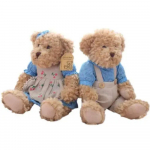 2 tk/paar 26cm armas paar kaisukaru riietega nukkudega t&auml;idisega loomakaru plush m&auml;nguasi lastele beebi lapsed t&uuml;druk s&uuml;nnip&auml;evakingitus